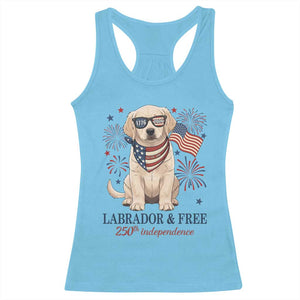 250th Anniversary USA Racerback Tank Top Labrador Retriever American Flag 4th of July TS14 Sky Print Your Wear
