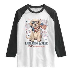 250th America Anniversary Raglan Shirt Labrador Retriever American Flag 4th of July TS14 White Black Print Your Wear