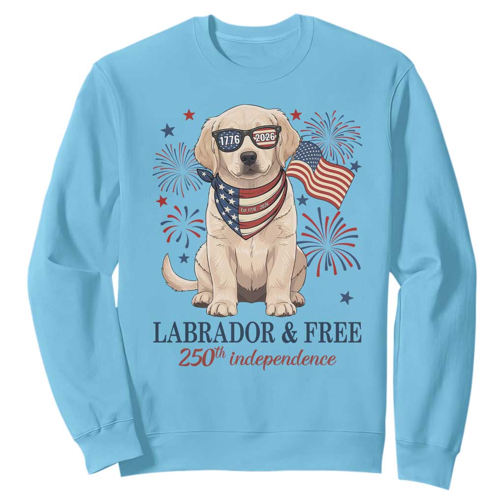 250th Anniversary USA Sweatshirt Labrador Retriever American Flag 4th of July TS14 Sky Print Your Wear