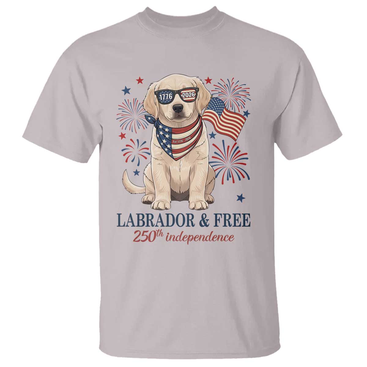 250th Anniversary USA T Shirt Labrador Retriever American Flag 4th of July TS14 Ice Gray Print Your Wear
