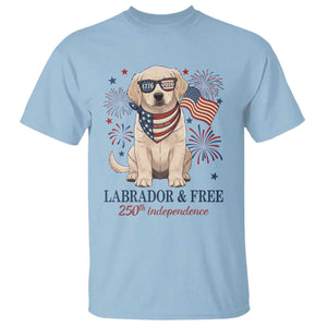 250th Anniversary USA T Shirt Labrador Retriever American Flag 4th of July TS14 Light Blue Print Your Wear