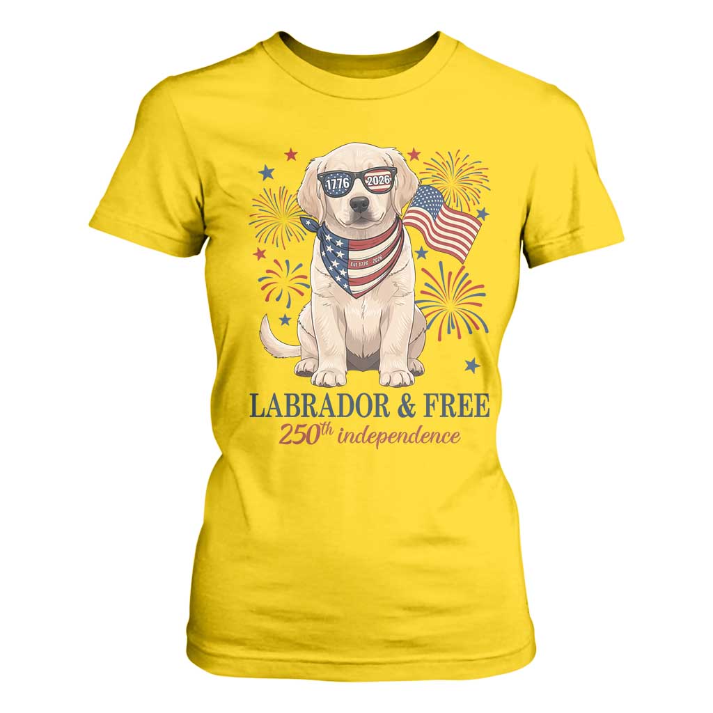 250th Anniversary USA T Shirt For Women Labrador Retriever American Flag 4th of July TS14 Daisy Print Your Wear