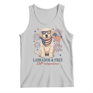 250th Anniversary USA Tank Top Labrador Retriever American Flag 4th of July TS14 Ash Print Your Wear