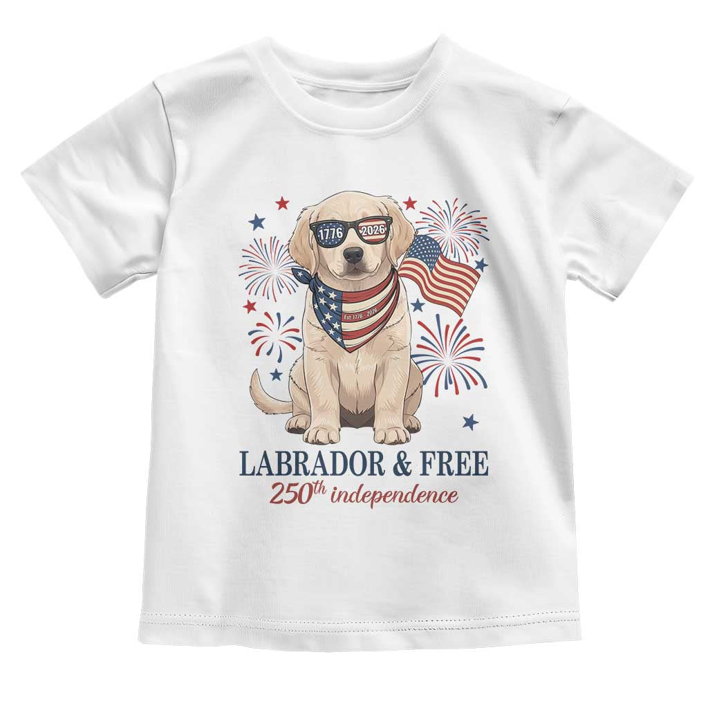 250th America Anniversary Toddler T Shirt Labrador Retriever American Flag 4th of July TS14 White Print Your Wear