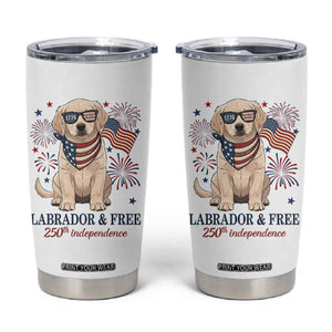 250th Anniversary USA Tumbler Cup Labrador Retriever American Flag 4th of July TS14 White Print Your Wear