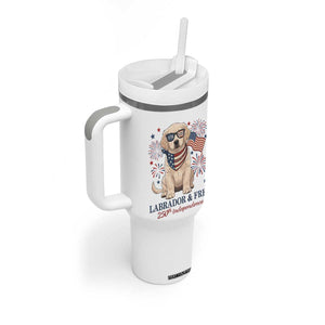250th America Anniversary Tumbler With Handle Labrador Retriever American Flag 4th of July TS14 Print Your Wear