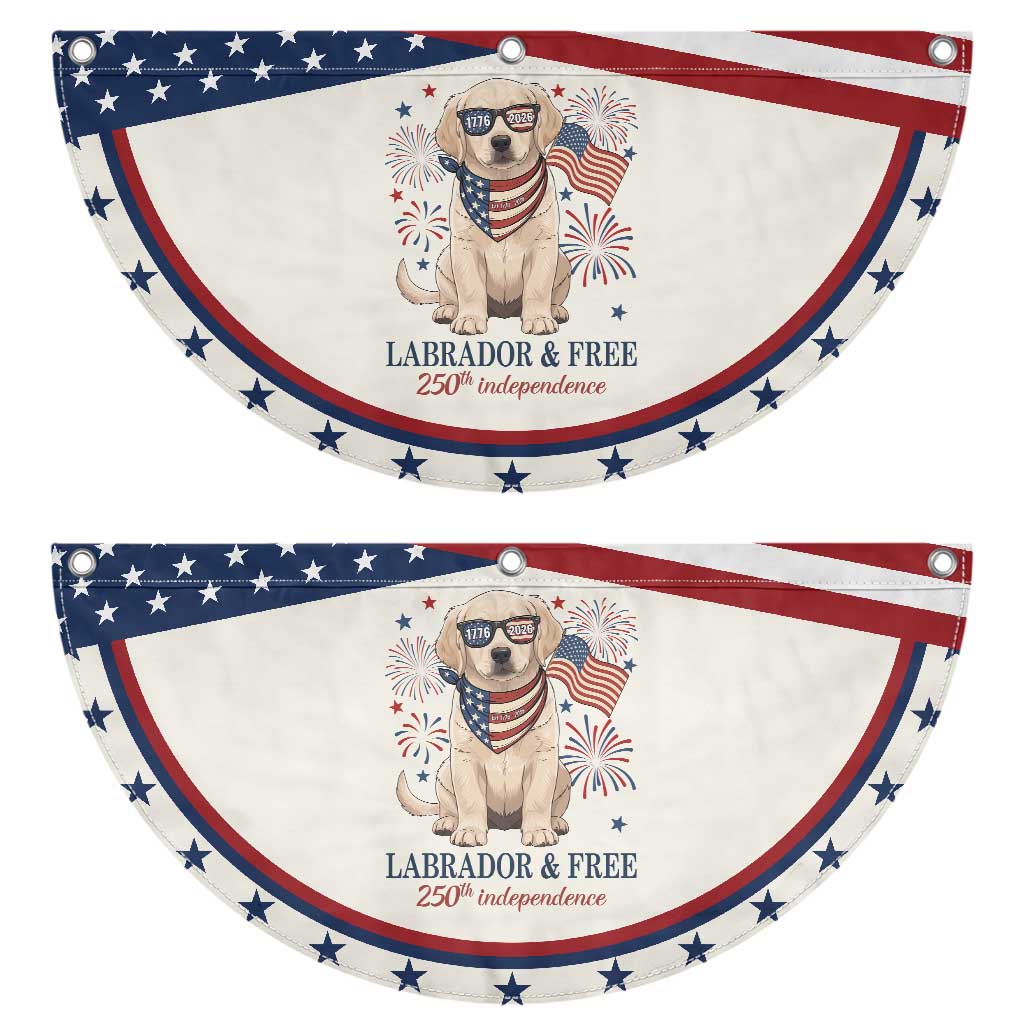 250th Anniversary USA Patriotic Fan Flag Labrador Retriever American Flag 4th of July