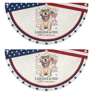 250th Anniversary USA Patriotic Fan Flag Labrador Retriever American Flag 4th of July