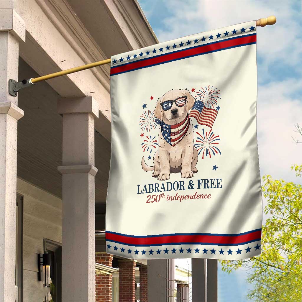 250th Anniversary USA Patriotic Garden Flag Labrador Retriever American Flag 4th of July TS14 Modern Beige Red Print Your Wear