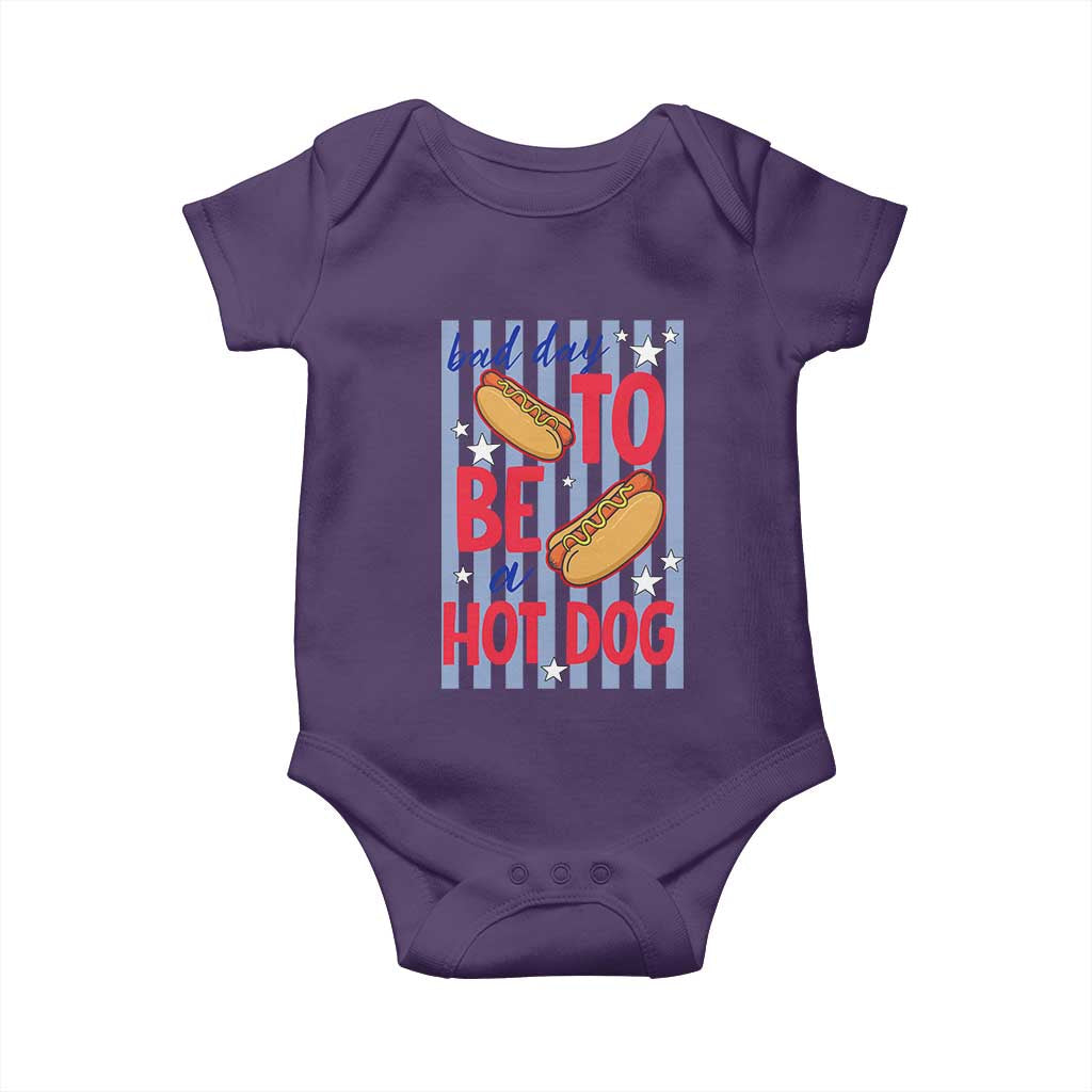 Bad Day To Be A Hot Dog Baby Onesie 4th of July Summer Beach TS14 Purple Print Your Wear