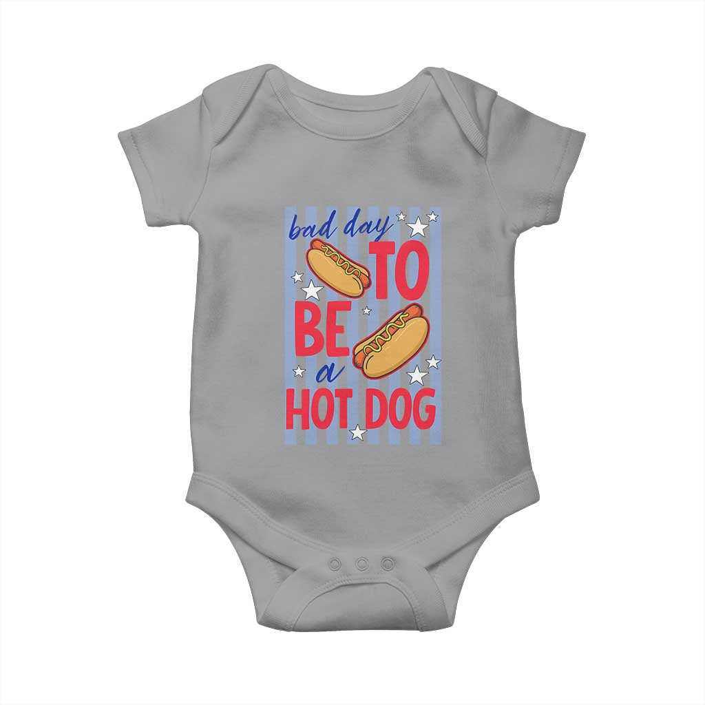Bad Day To Be A Hot Dog Baby Onesie 4th of July Summer Beach TS14 Sport Gray Print Your Wear