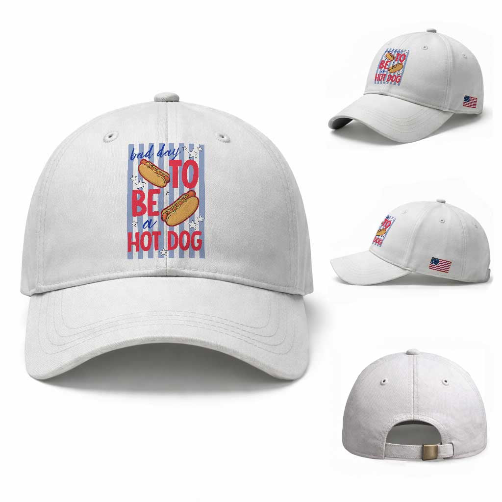 Bad Day To Be A Hot Dog Baseball Cap 4th of July Summer Beach TS14 Baseball Cap Universal Fit White Print Your Wear