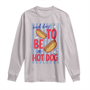Bad Day To Be A Hot Dog Long Sleeve Shirt 4th of July Summer Beach TS14 Ice Gray Print Your Wear