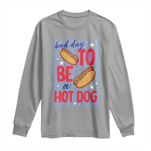 Bad Day To Be A Hot Dog Long Sleeve Shirt 4th of July Summer Beach TS14 Sport Gray Print Your Wear