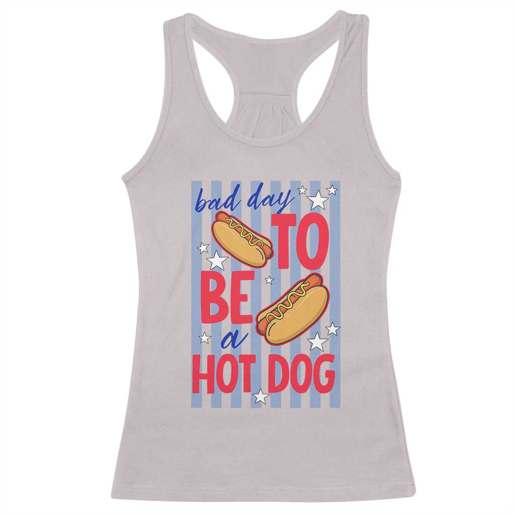 Bad Day To Be A Hot Dog Racerback Tank Top 4th of July Summer Beach TS14 Ice Gray Print Your Wear