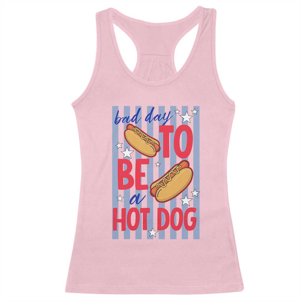 Bad Day To Be A Hot Dog Racerback Tank Top 4th of July Summer Beach TS14 Light Pink Print Your Wear