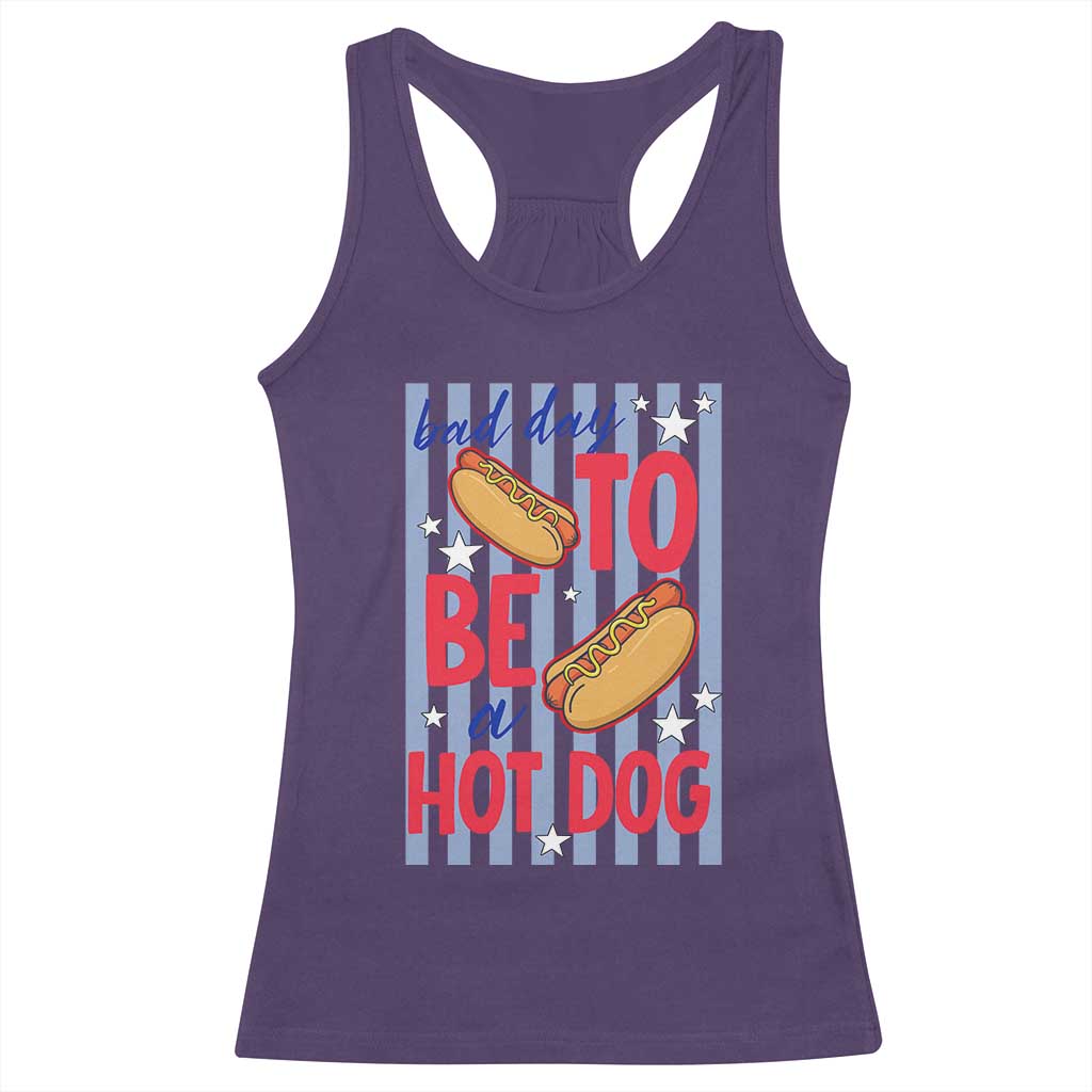 Bad Day To Be A Hot Dog Racerback Tank Top 4th of July Summer Beach TS14 Purple Print Your Wear