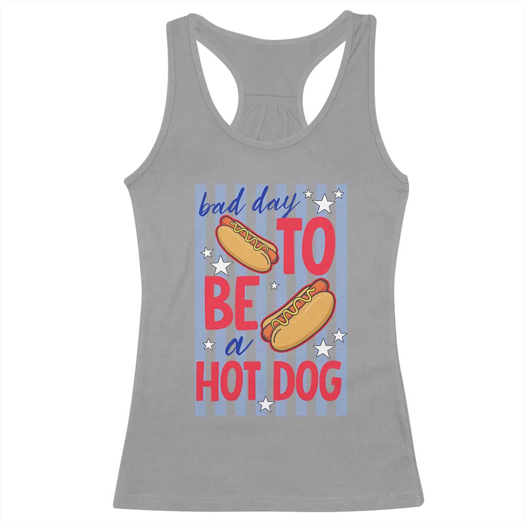 Bad Day To Be A Hot Dog Racerback Tank Top 4th of July Summer Beach TS14 Sport Gray Print Your Wear