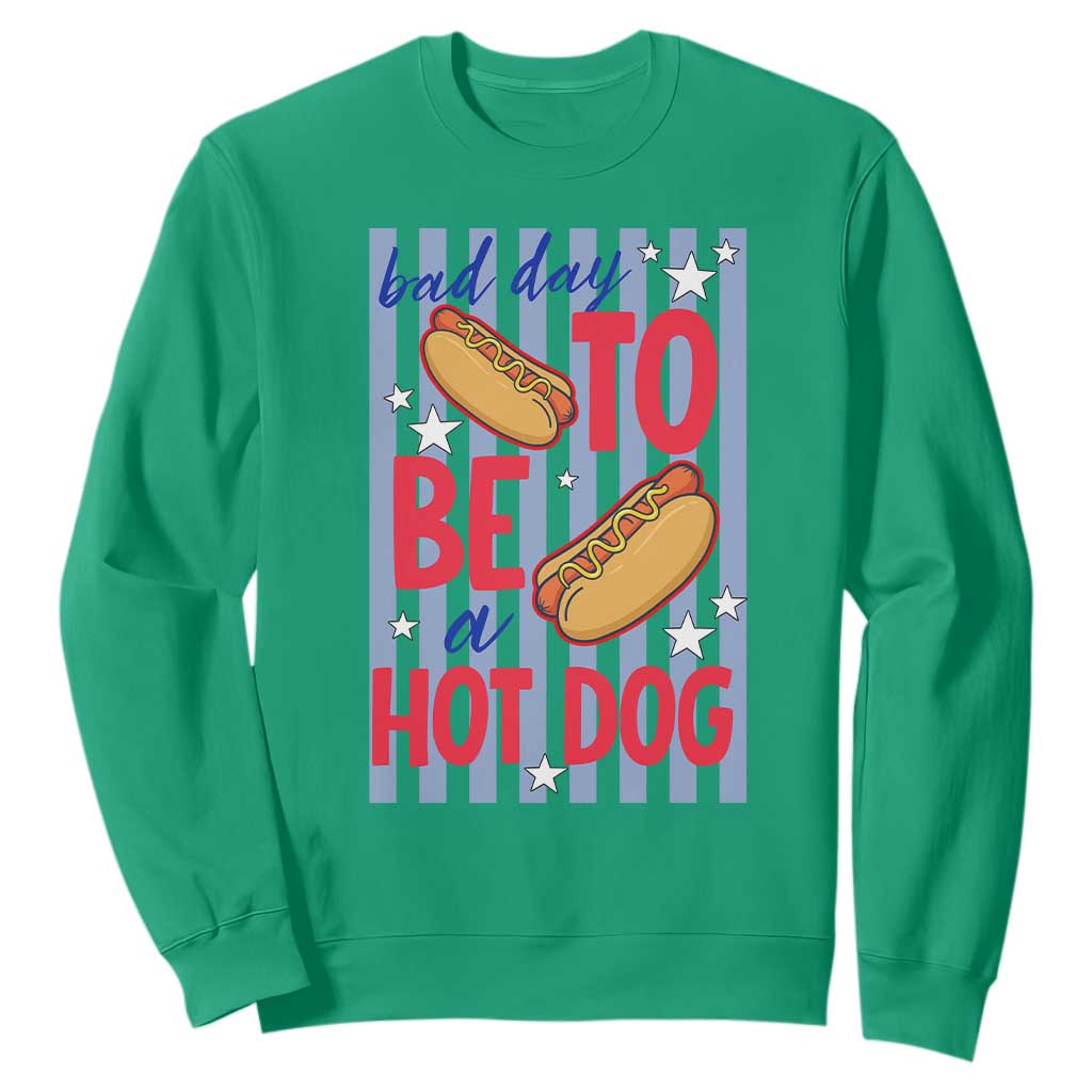 Bad Day To Be A Hot Dog Sweatshirt 4th of July Summer Beach TS14 Irish Green Print Your Wear