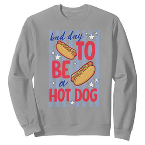 Bad Day To Be A Hot Dog Sweatshirt 4th of July Summer Beach TS14 Sport Gray Print Your Wear
