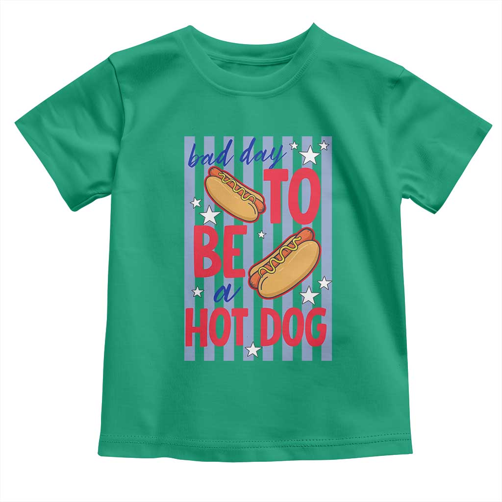 Bad Day To Be A Hot Dog Toddler T Shirt 4th of July Summer Beach TS14 Irish Green Print Your Wear