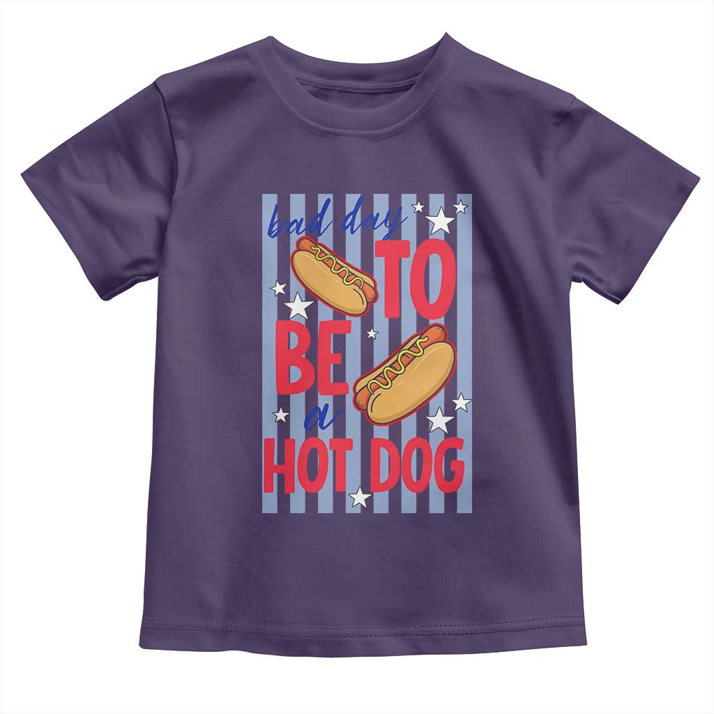 Bad Day To Be A Hot Dog Toddler T Shirt 4th of July Summer Beach TS14 Purple Print Your Wear