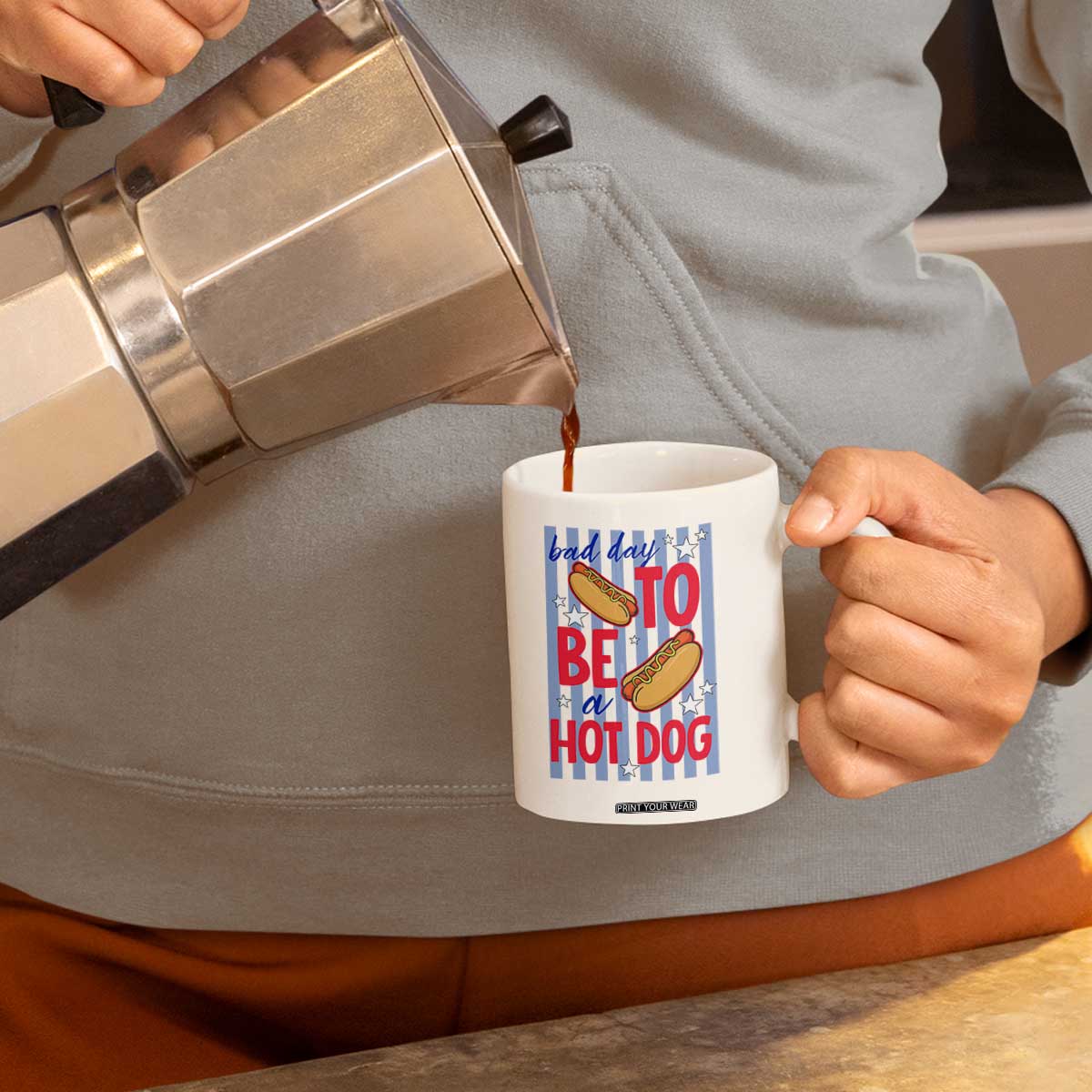 Bad Day To Be A Hot Dog Coffee Mug 4th of July Summer Beach TS14 Print Your Wear