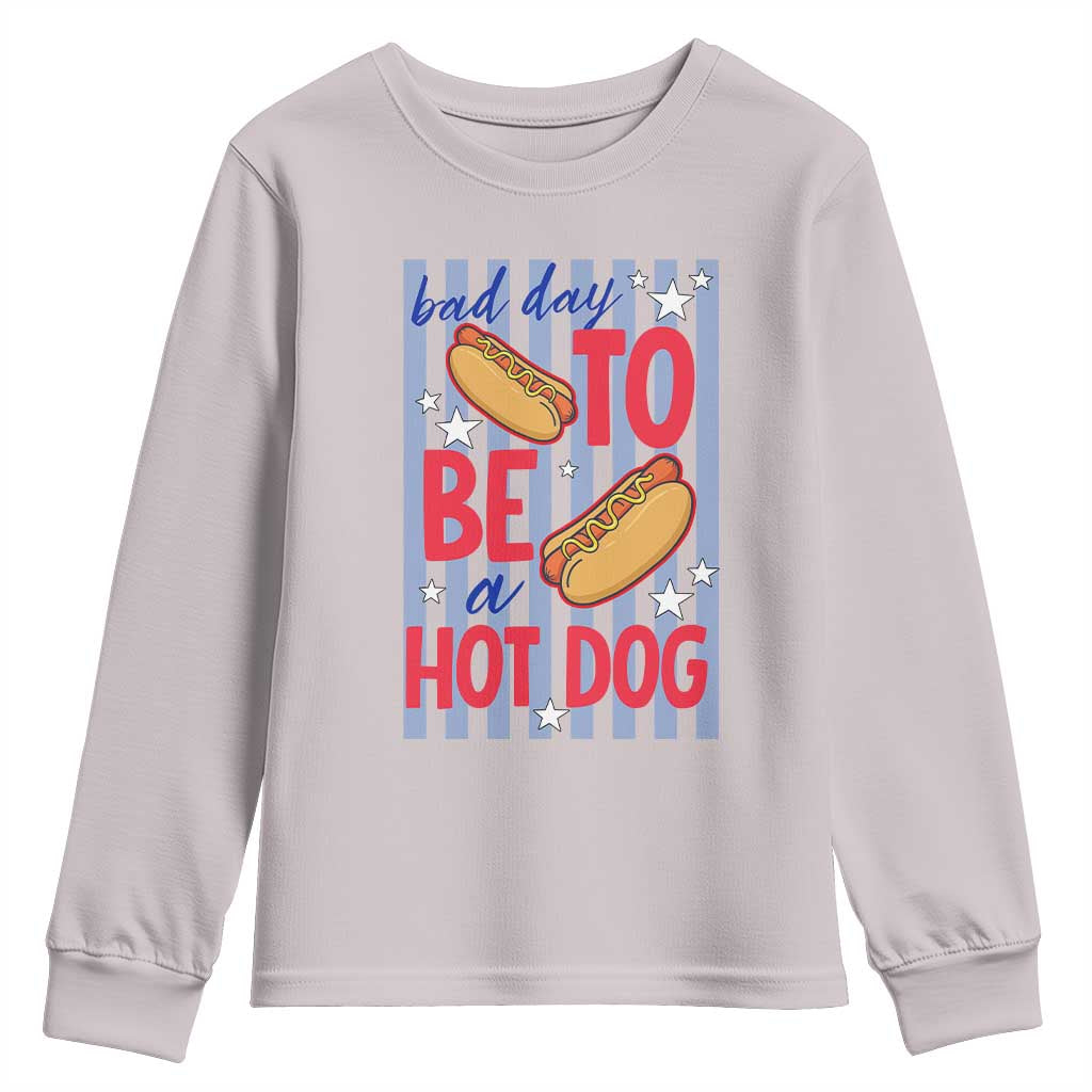 Bad Day To Be A Hot Dog Youth Sweatshirt 4th of July Summer Beach TS14 Ice Gray Print Your Wear