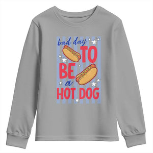 Bad Day To Be A Hot Dog Youth Sweatshirt 4th of July Summer Beach TS14 Sport Gray Print Your Wear