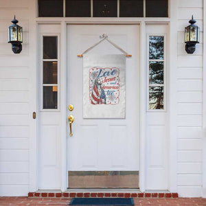 Loves Jesus and America Too Garden Flag Patriotic Christian Jesus 4th of July TS14 Print Your Wear