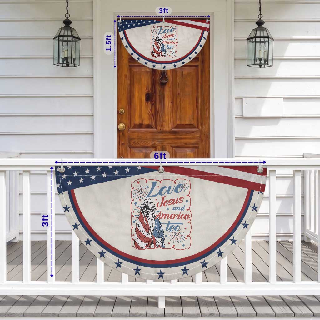Loves Jesus and America Too Patriotic Fan Flag Christian Jesus 4th of July