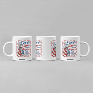 Loves Jesus and America Too Coffee Mug Patriotic Christian Jesus 4th of July TS14 Print Your Wear