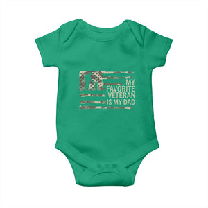 My Favorite Veteran is My Dad Baby Onesie Veteran Dad Camo American Flag