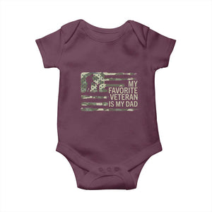 My Favorite Veteran is My Dad Baby Onesie Veteran Dad Camo American Flag
