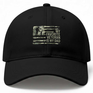 My Favorite Veteran is My Dad Baseball Cap Veteran Dad Camo American Flag