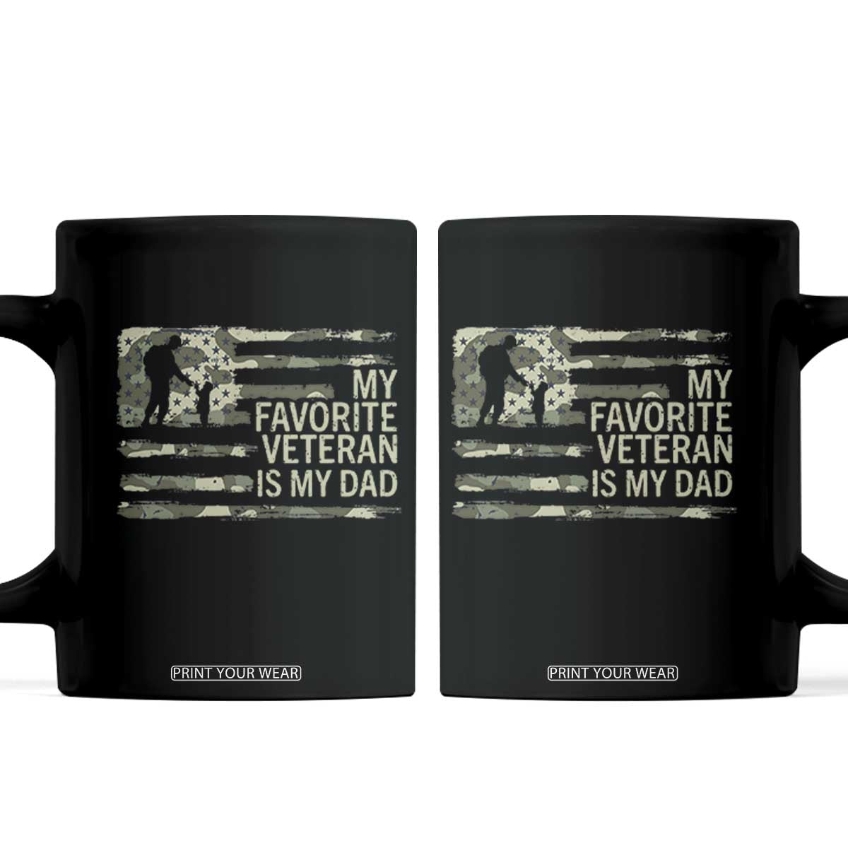My Favorite Veteran is My Dad Coffee Mug Veteran Dad Camo American Flag