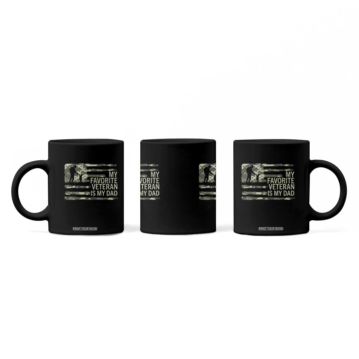 My Favorite Veteran is My Dad Coffee Mug Veteran Dad Camo American Flag