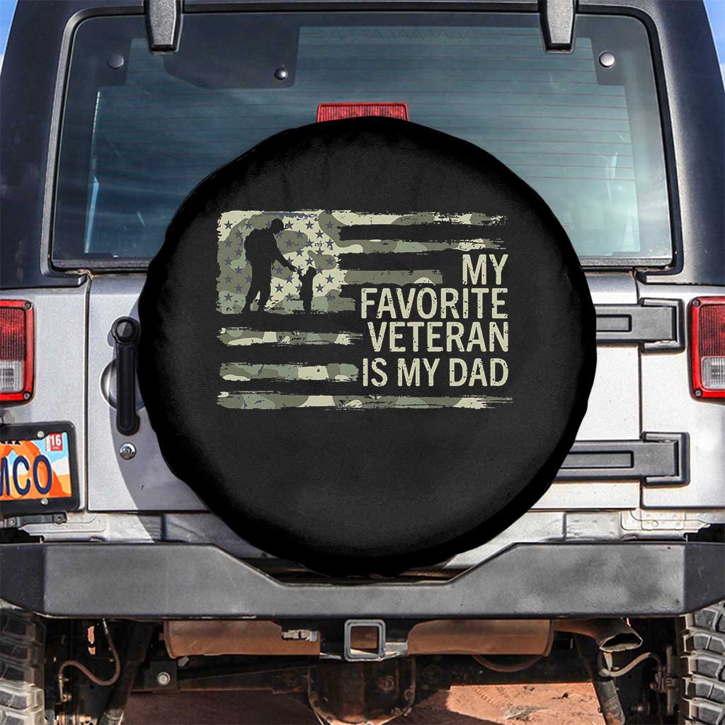 My Favorite Veteran is My Dad Spare Tire Cover Veteran Dad Camo American Flag
