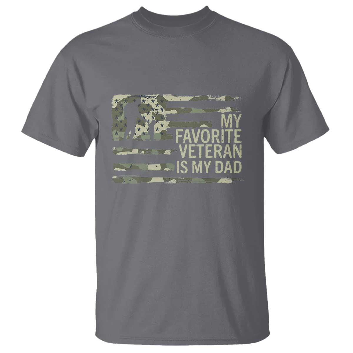 My Favorite Veteran is My Dad T Shirt Veteran Dad Camo American Flag