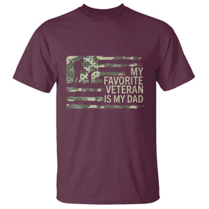My Favorite Veteran is My Dad T Shirt Veteran Dad Camo American Flag