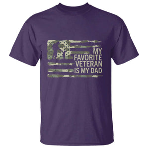 My Favorite Veteran is My Dad T Shirt Veteran Dad Camo American Flag