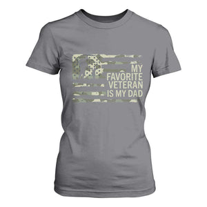 My Favorite Veteran is My Dad T Shirt For Women Veteran Dad Camo American Flag TS14 Charcoal Print Your Wear