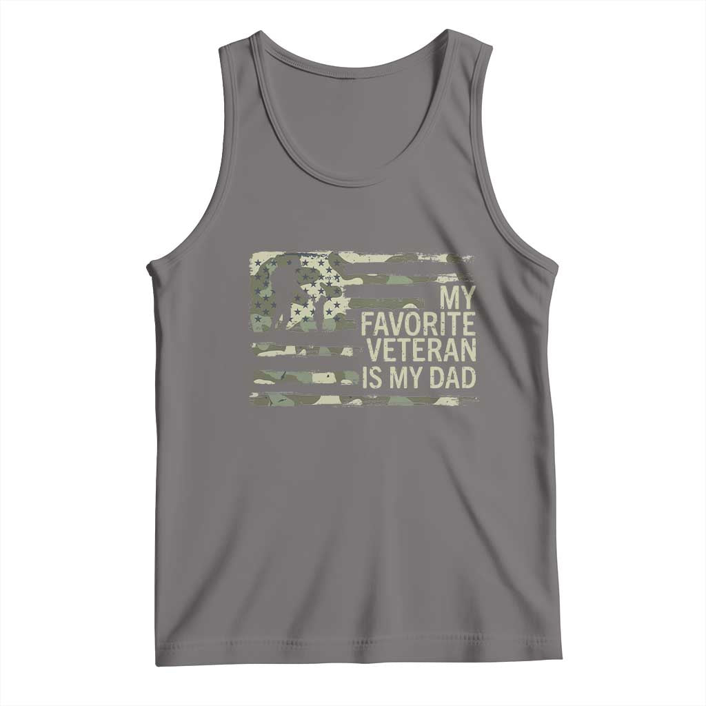 My Favorite Veteran is My Dad Tank Top Veteran Dad Camo American Flag