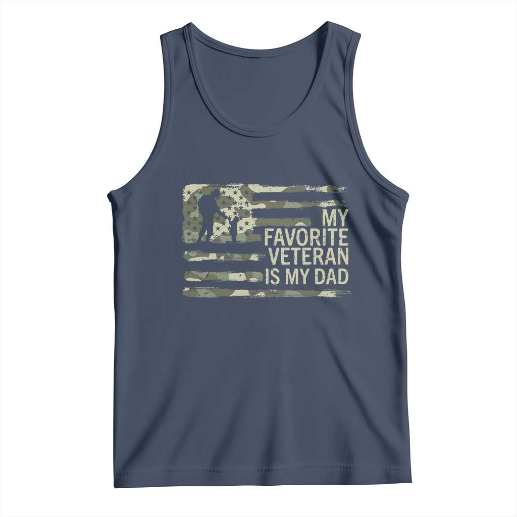 My Favorite Veteran is My Dad Tank Top Veteran Dad Camo American Flag