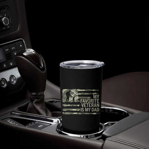 My Favorite Veteran is My Dad Tumbler Cup Veteran Dad Camo American Flag