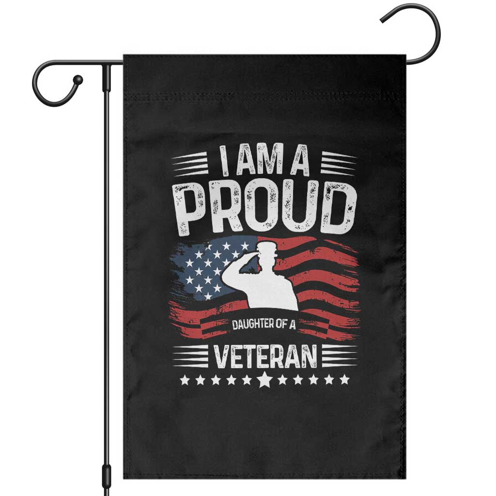 Proud Daughter Veteran Nothing Scares Garden Flag Military Family Pride American Flag