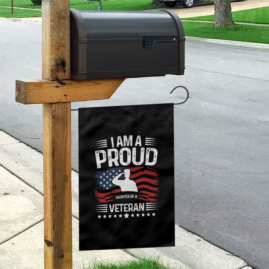 Proud Daughter Veteran Nothing Scares Garden Flag Military Family Pride American Flag