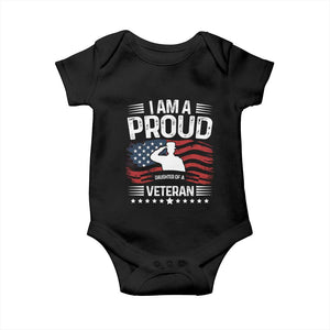 Proud Daughter Veteran Nothing Scares Baby Onesie Military Family Pride American Flag
