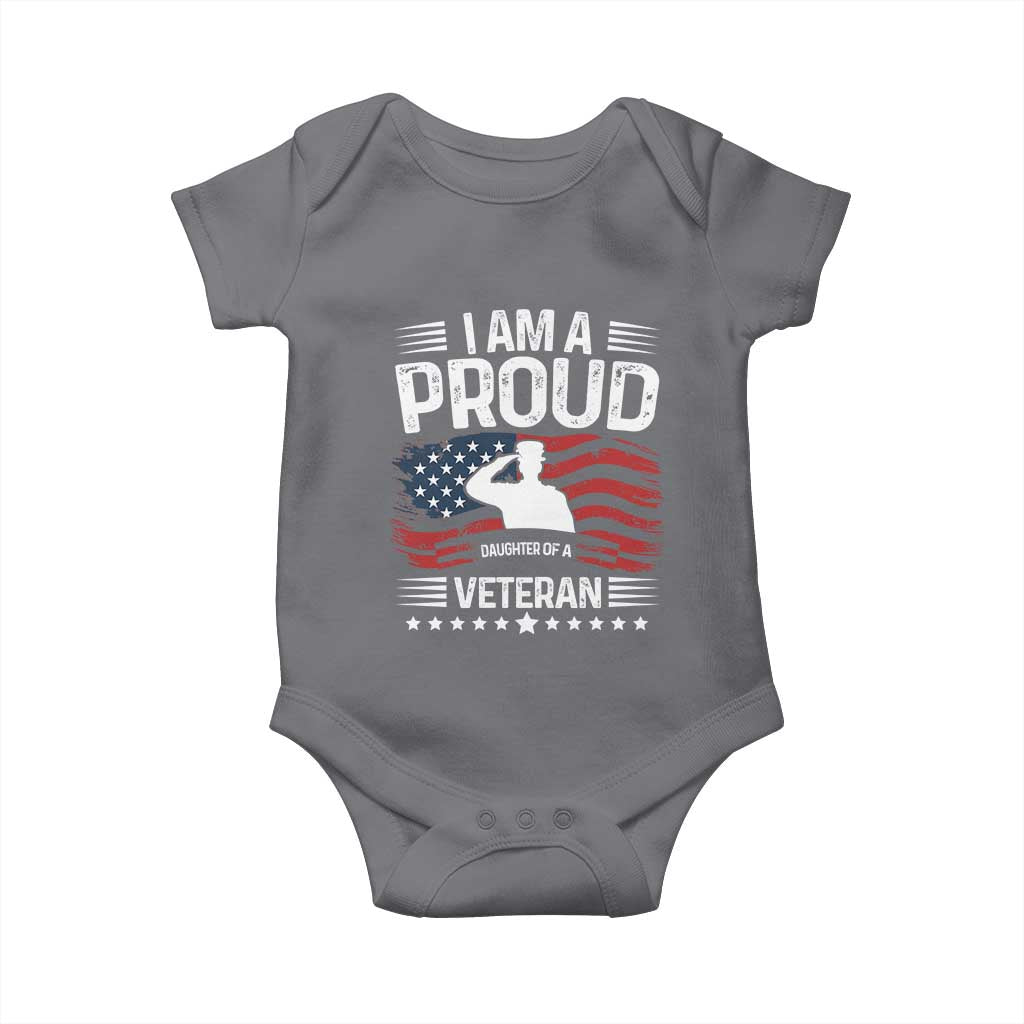 Proud Daughter Veteran Nothing Scares Baby Onesie Military Family Pride American Flag
