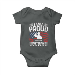 Proud Daughter Veteran Nothing Scares Baby Onesie Military Family Pride American Flag